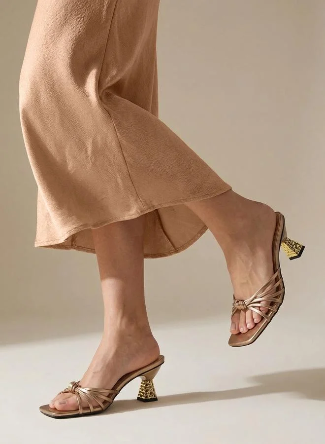 Take Two  Women Beige Strappy Kitten Heel Sandals for Women | Best Price UAE